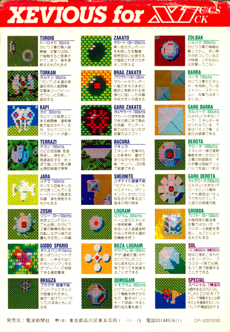 Xevious — box-2D-back (JP)