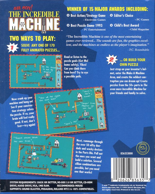 Even More Incredible Machine, The — box-2D-back (US)