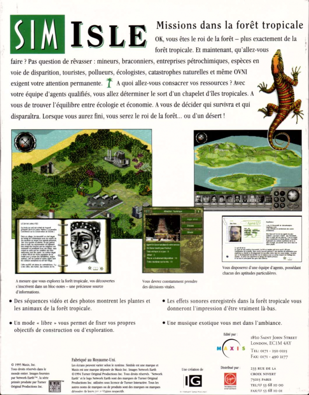 SimIsle: Missions in the Rainforest — box-2D-back (FR)