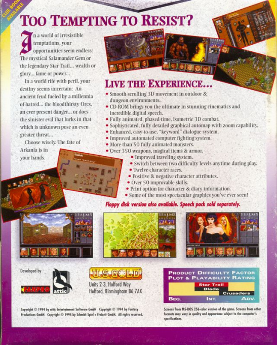 Realms Of Arkania - Star Trail — box-2D-back (EU)
