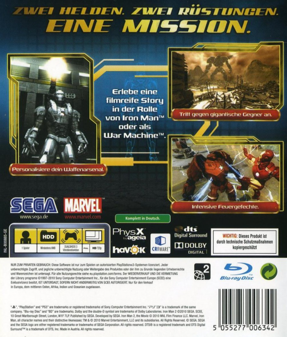 Iron Man 2 — box-2D-back (DE)