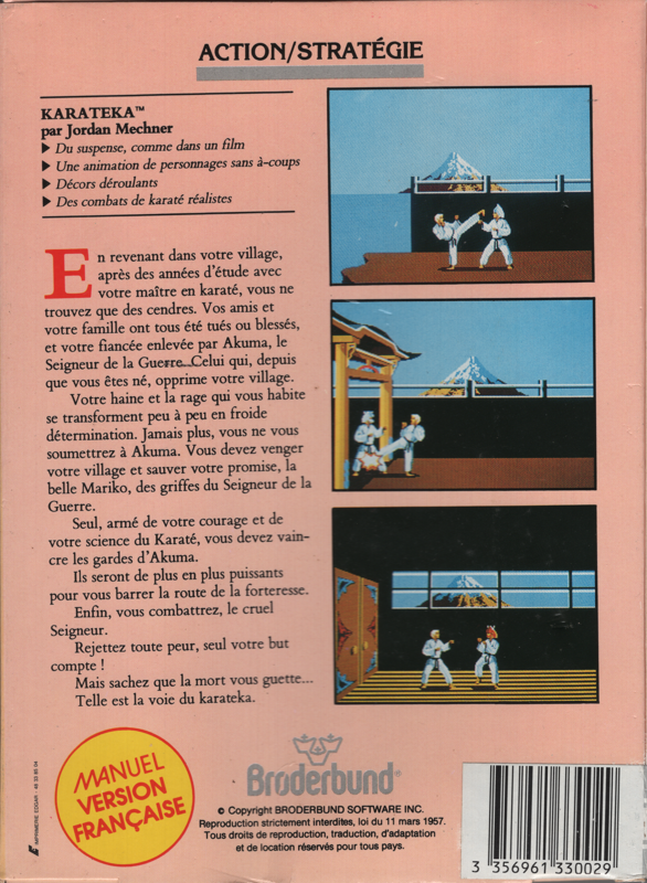 Karateka — box-2D-back (FR)
