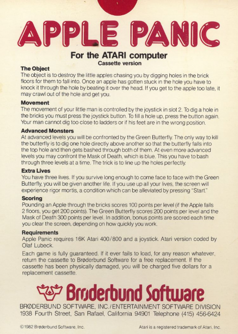 Apple Panic — box-2D-back (US)
