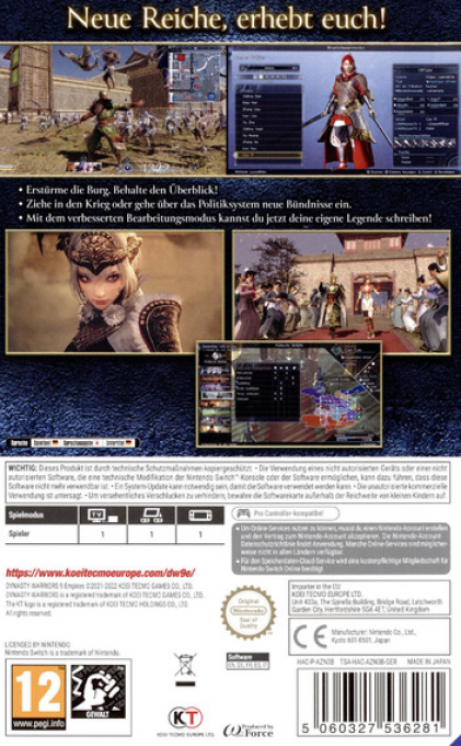 Dynasty Warriors 9 Empires — box-2D-back (DE)