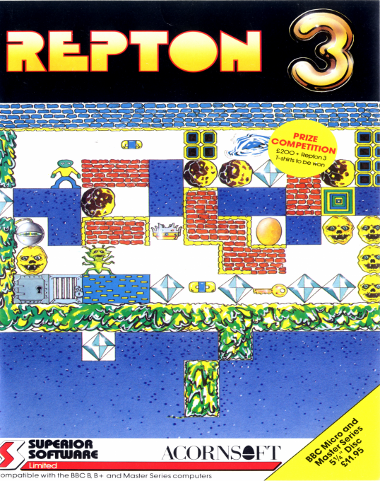 Repton 3 - Repton Thru Time — box-2D (EU)