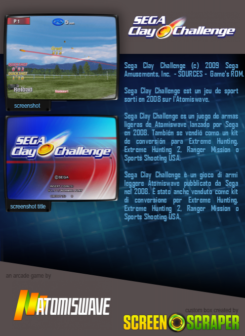 Sega Clay Challenge — box-2D-back (SS)