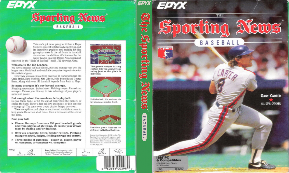 Sporting News Baseball, The — box-texture (US)