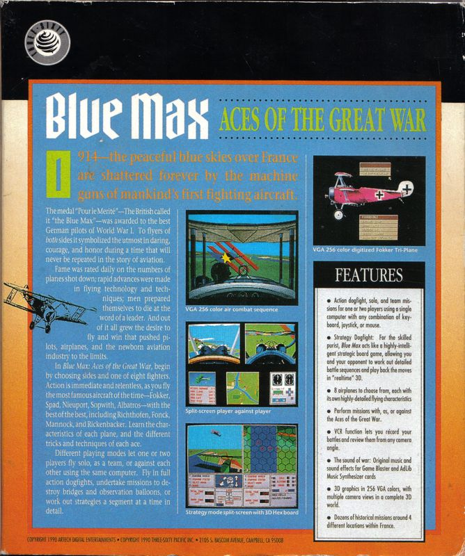Blue Max - Aces Of The Great War — box-2D-back (EU)