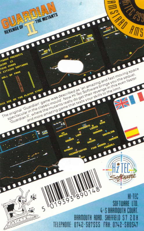 Guardian 2 - Revenge Of The Mutants — box-2D-back (EU)