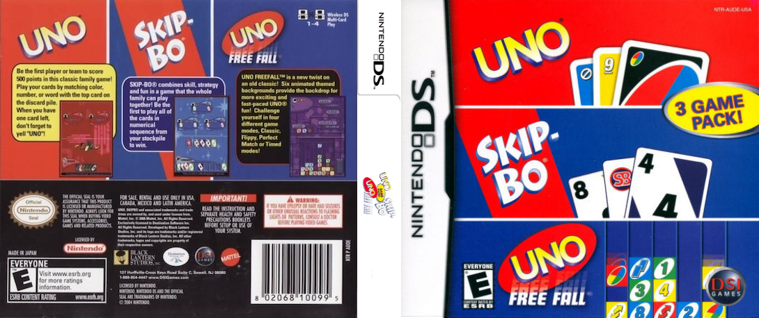Uno Skip-bo Uno Free Fall — box-texture (US)