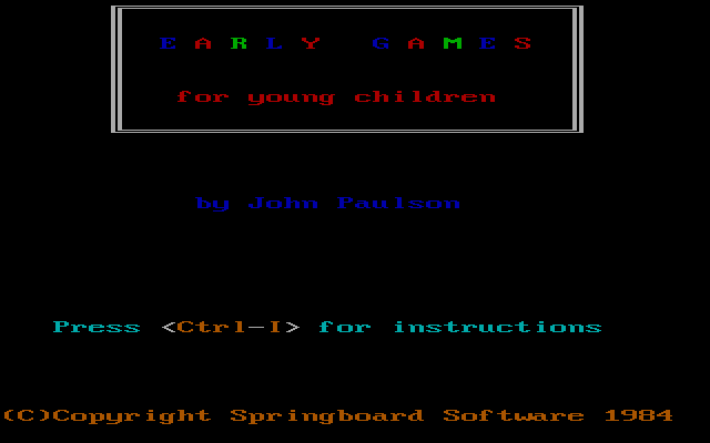 Early Games For Young Children box art