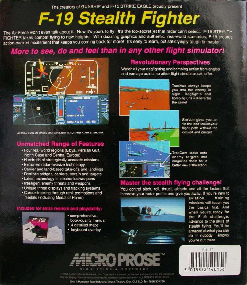 F-19 Stealth Fighter — box-2D-back (EU)