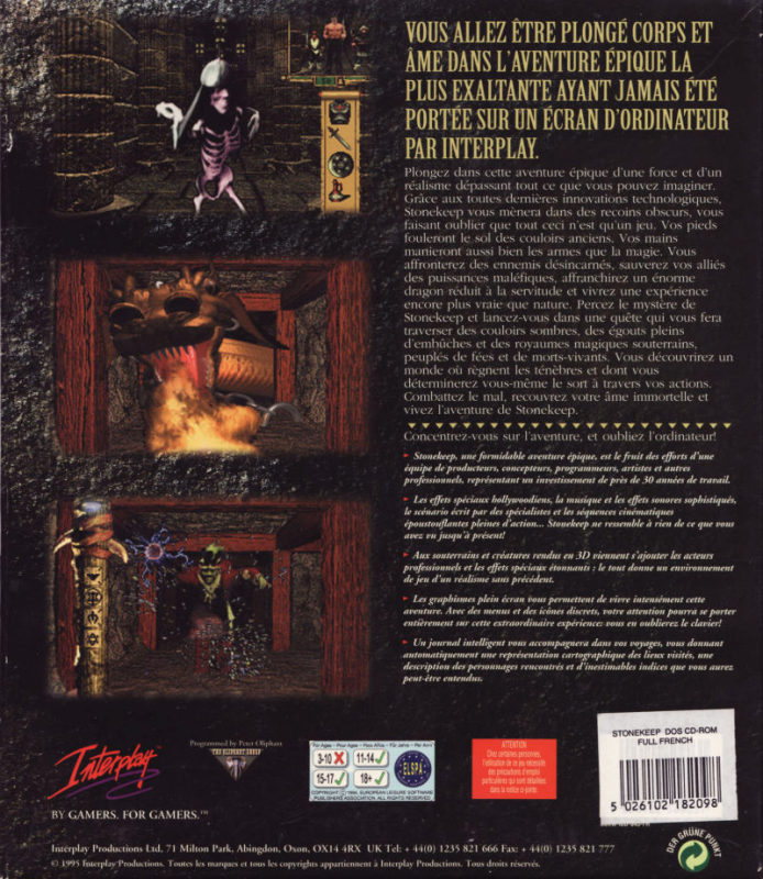 Stonekeep — box-2D-back (FR)
