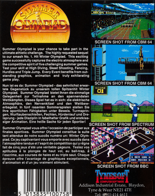 Summer Olympiad — box-2D-back (EU)