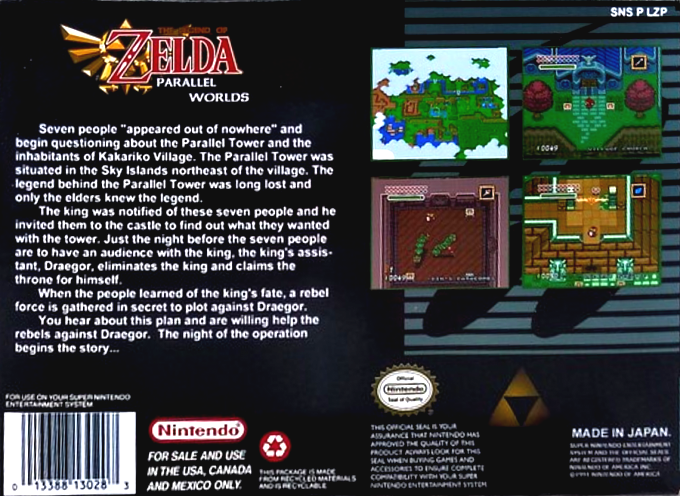 Legend Of Zelda III : Parallel Worlds, The — box-2D-back (WOR)