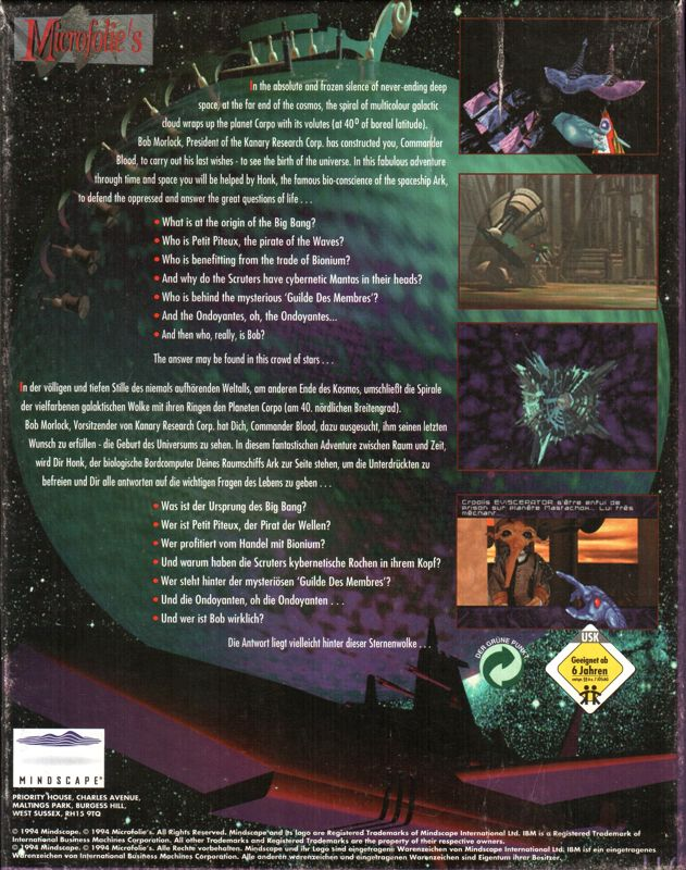 Commander Blood — box-2D-back (EU)