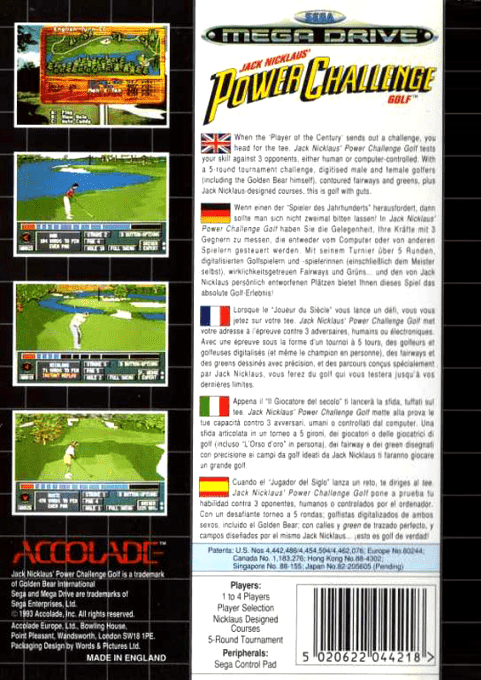 Jack Nicklaus' Power Challenge Golf — box-2D-back (EU)