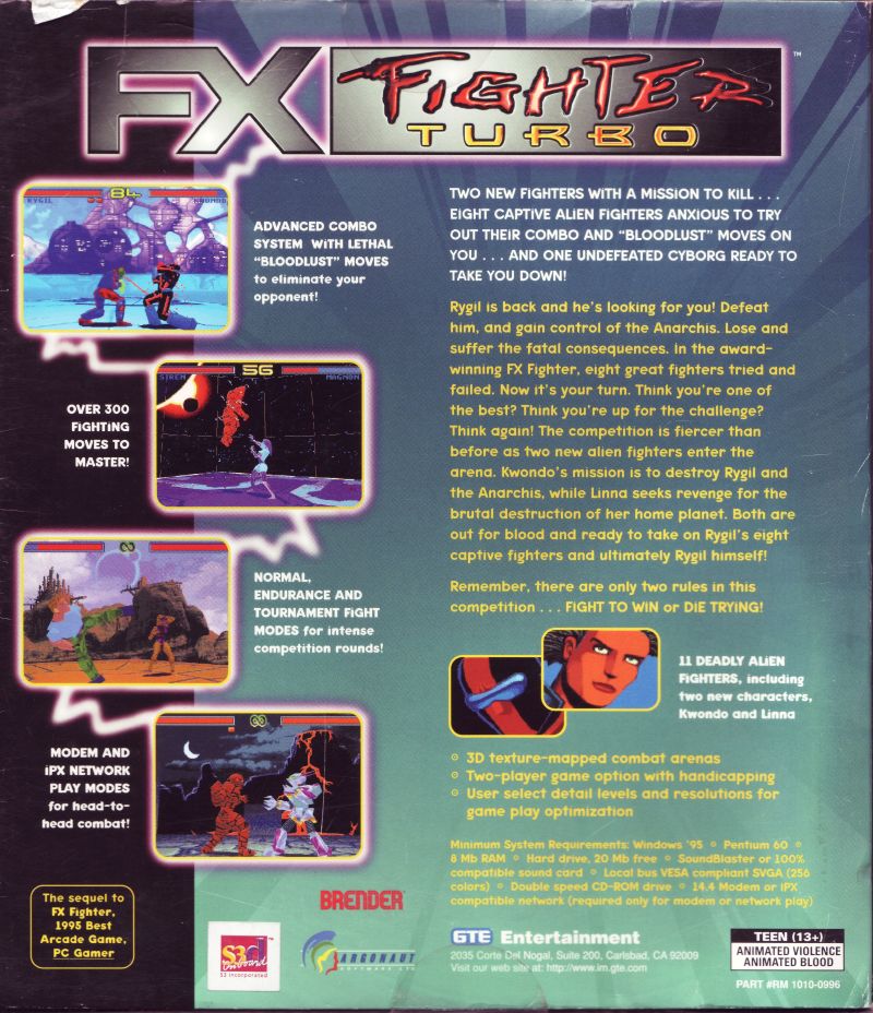 FX Fighter Turbo — box-2D-back (US)
