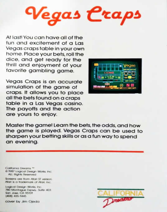 Vegas Craps — box-2D-back (US)