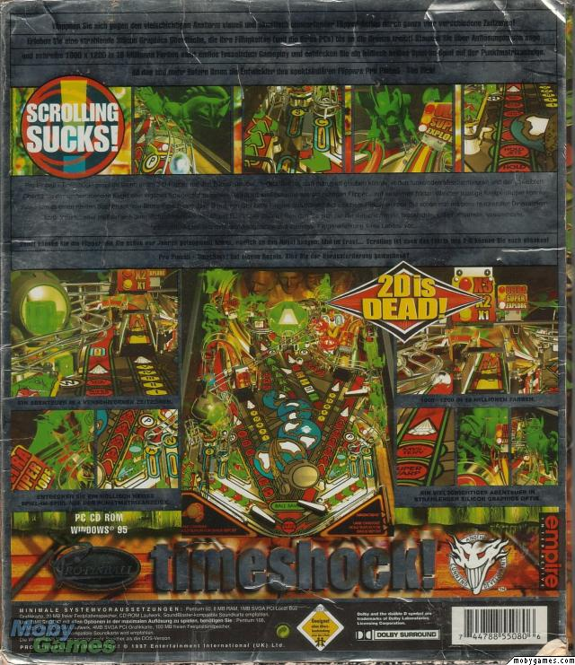 Pro Pinball - Timeshock! — box-2D-back (EU)