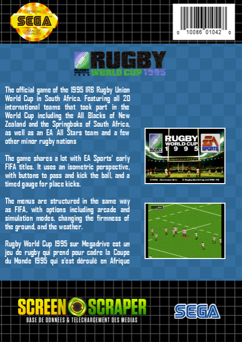 Rugby World Cup 1995 — box-2D-back (SS)