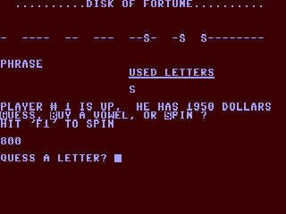 Disk of Fortune — ss (WOR)