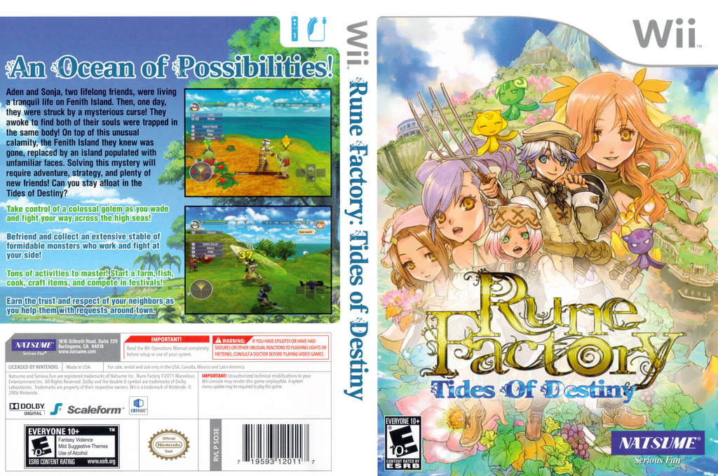 Rune Factory - Tides of Destiny — box-texture (US)