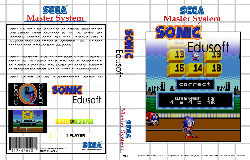 Sonic's Edusoft — box-texture (SS)