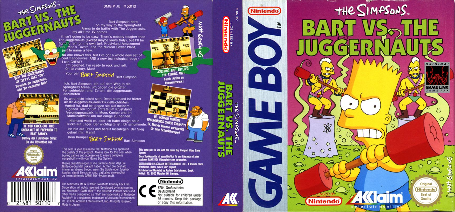 The Simpsons : Bart vs. the Juggernauts — box-texture (EU)