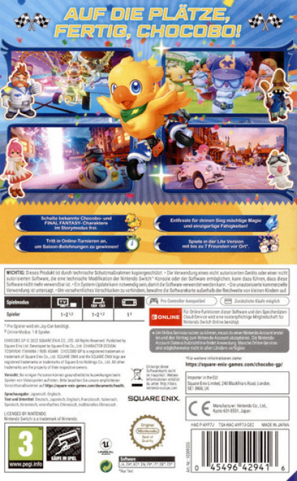 Chocobo GP — box-2D-back (DE)