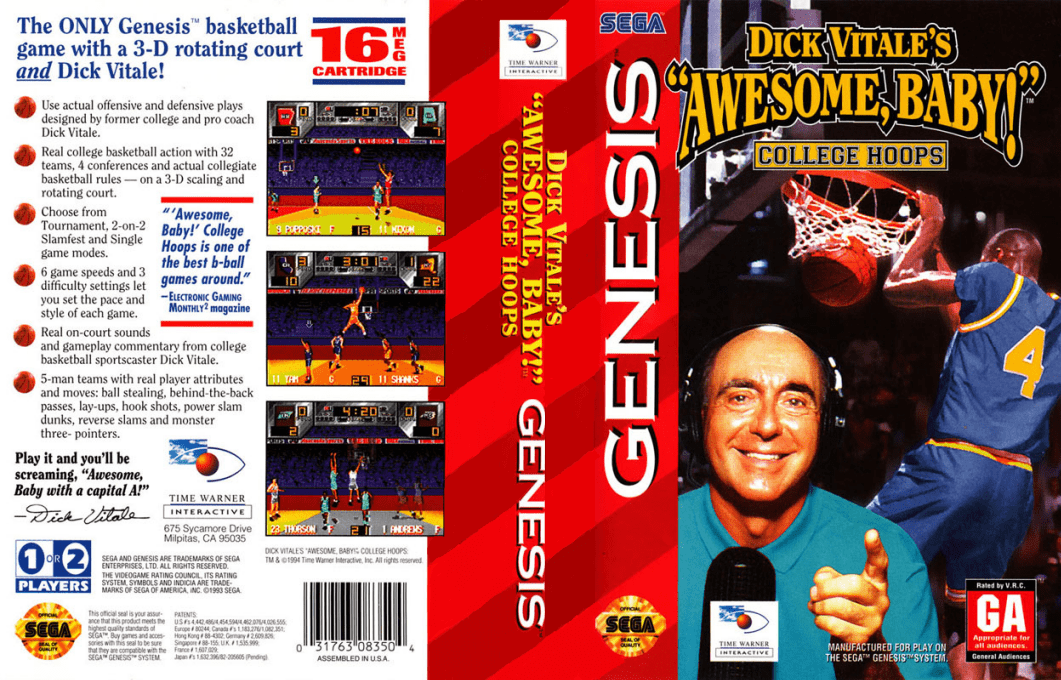 Dick Vitale's "awesome, Baby!" College Hoops — box-texture (US)