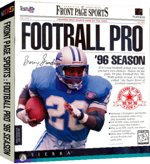 Front Page Sports - Football Pro '96 Season — box-3D (US)