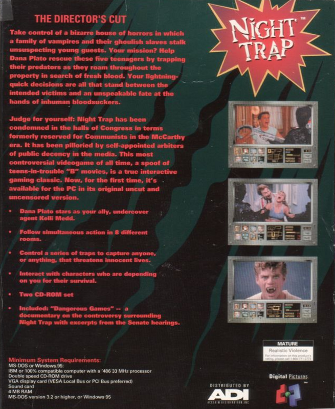 Night Trap - The Director's Cut — box-2D-back (US)