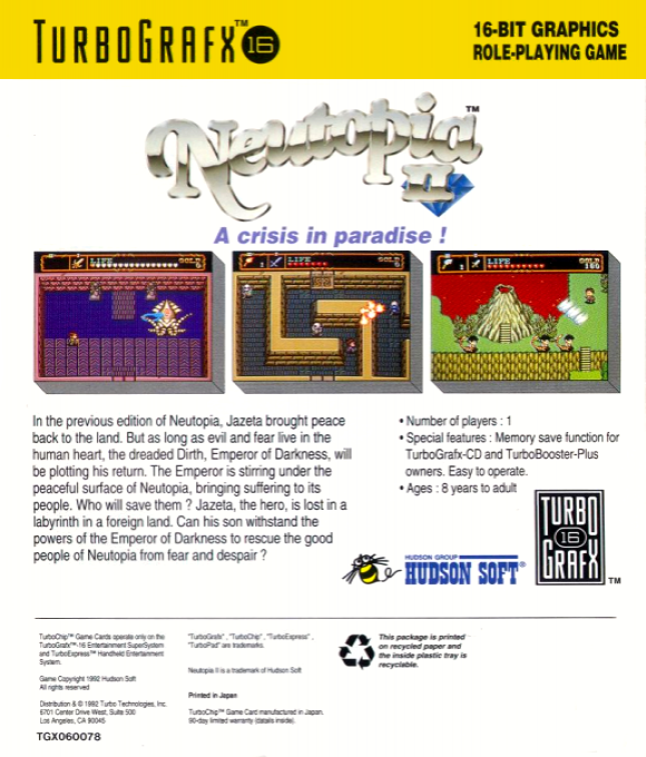 Neutopia II — box-2D-back (US)