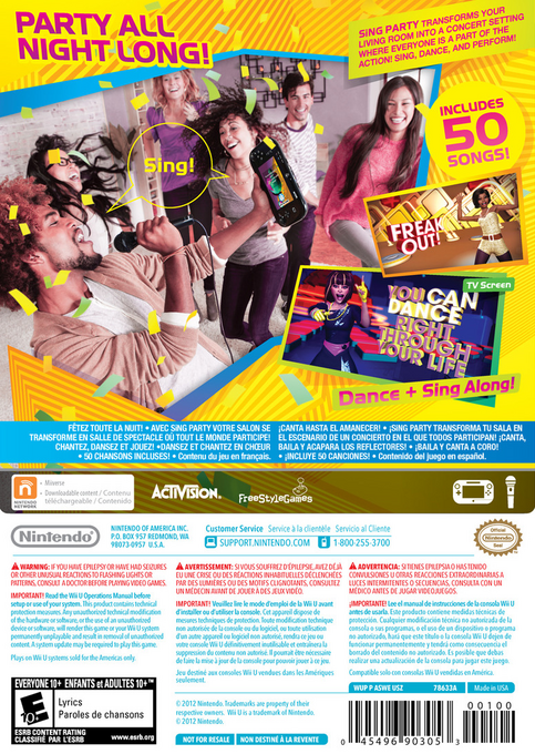 Sing Party — box-2D-back (US)