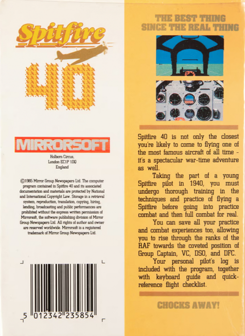 Spitfire '40 — box-2D-back (EU)