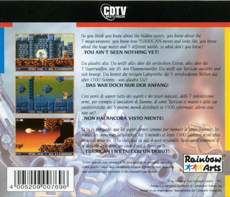 Turrican 2 — box-2D-back (EU)