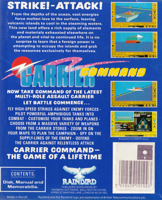 Carrier Command — box-2D-back (EU)