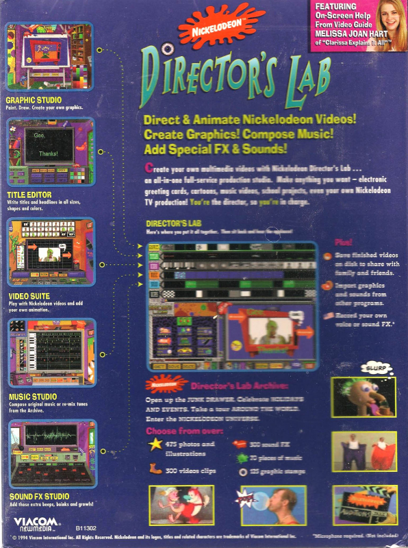 Nickelodeon Director's Lab — box-2D-back (US)