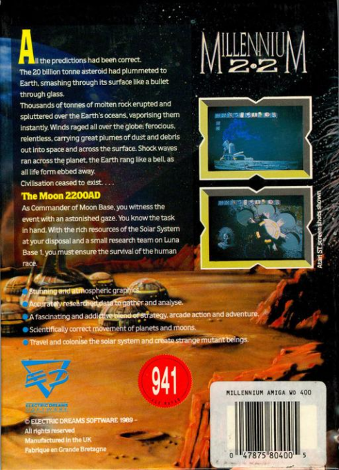 Millenium - Return to Earth — box-2D-back (EU)