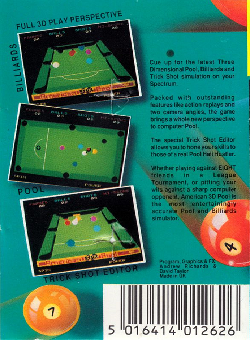 American 3D Pool — box-2D-back (WOR)