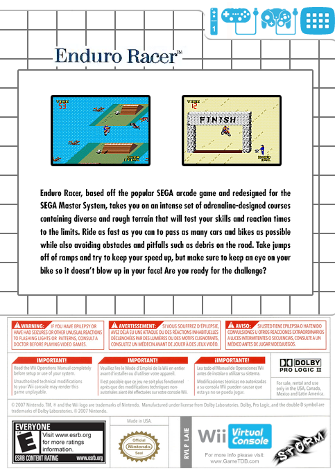 Enduro Racer — box-2D-back (US)