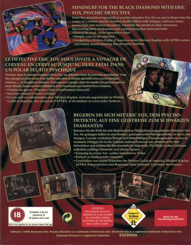 Psychic Detective — box-2D-back (EU)