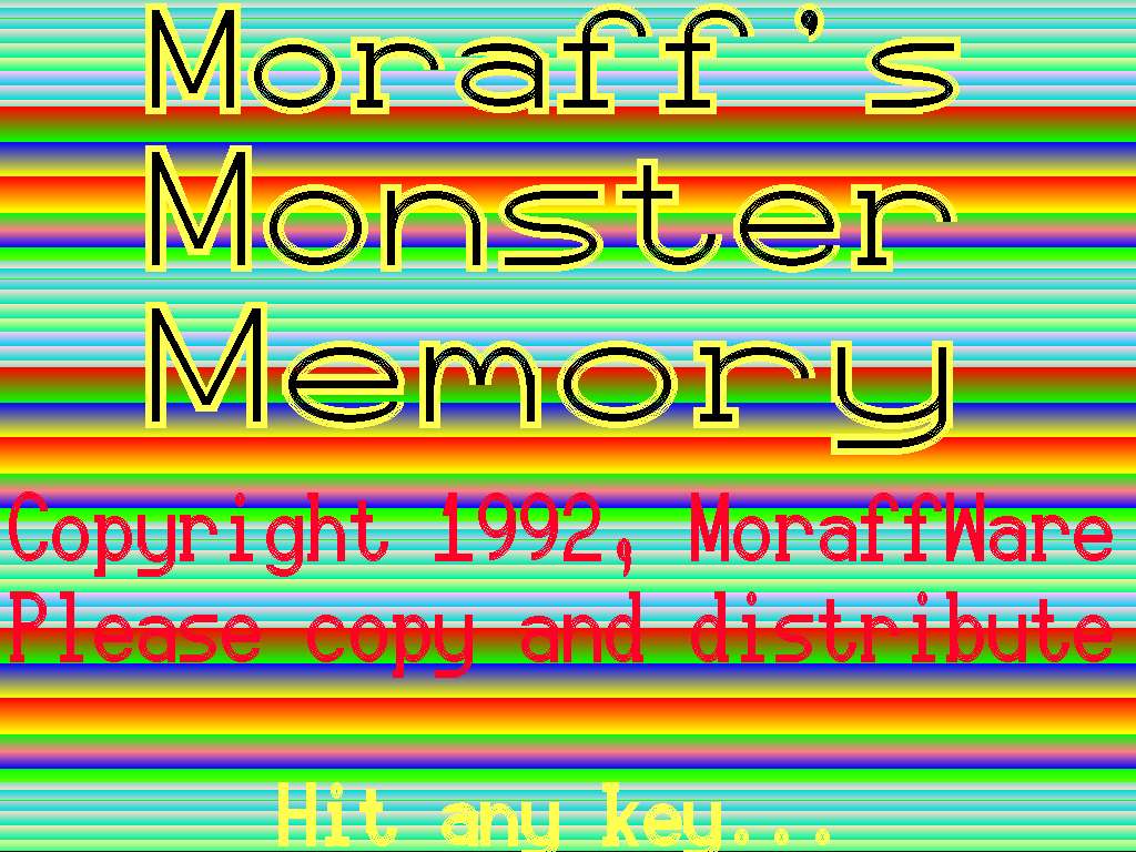 Moraff's Monster Memory box art