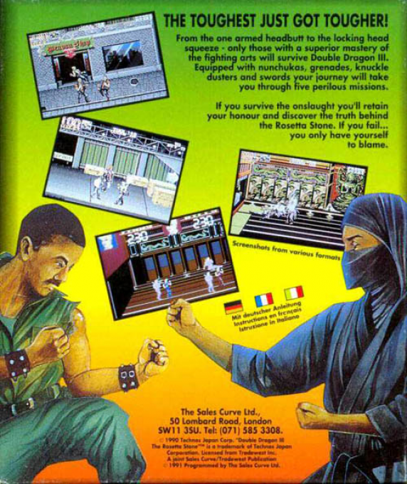 Double Dragon 3 - The Rosetta Stone — box-2D-back (EU)