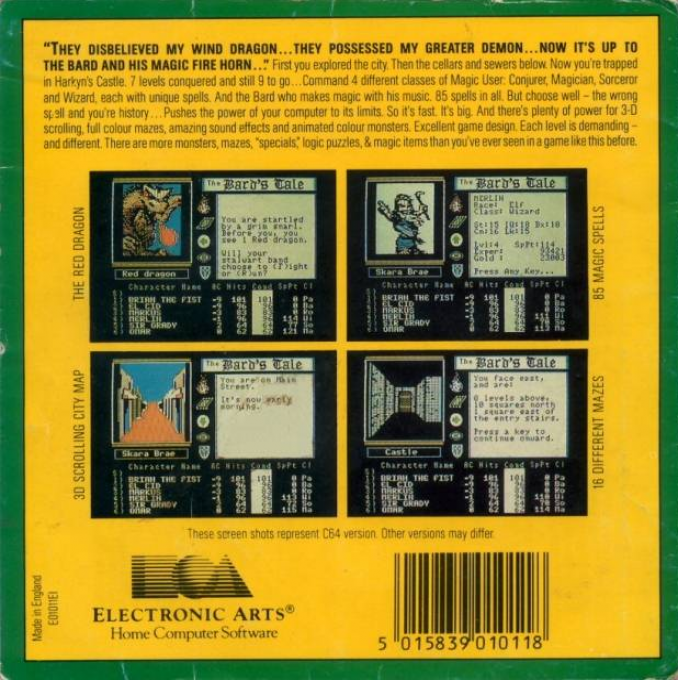 Bard's Tale, The - Tales of the Unknown — box-2D-back (CUS)