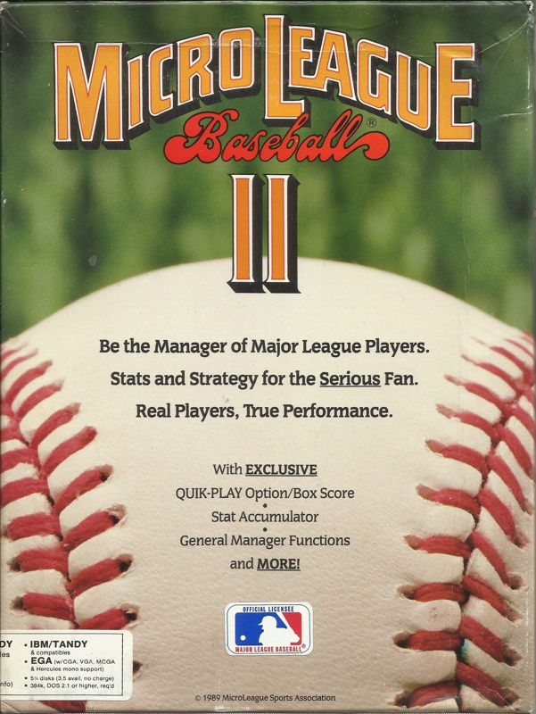 Microleague Baseball 2 box art