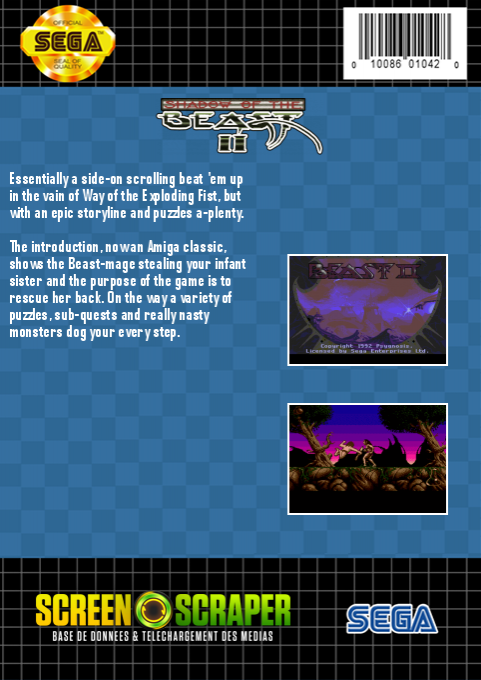 Shadow of the Beast II — box-2D-back (SS)