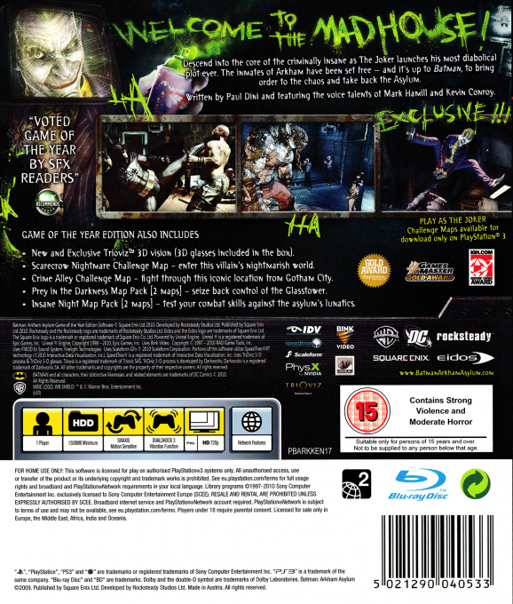 Batman - Arkham Asylum - Game of the Year Edition — box-2D-back (UK)