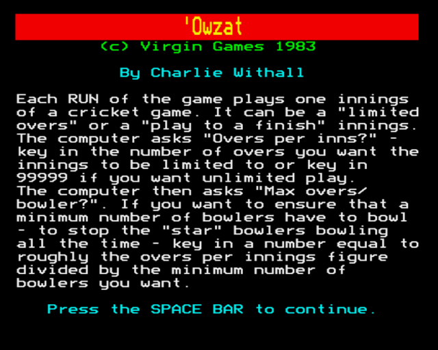 'Owzat — sstitle (EU)